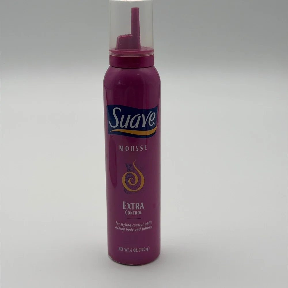 Suave Extra Control Hair Mousse Body and Fullness 6‎ oz 170g Pink Bottle